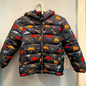 H&M Boys puffer Dinosaur Coat with detachable hood